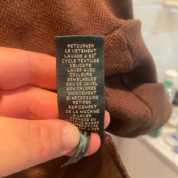 LaurenRalph Lauren- Brown Chevron knit peplum top, Size XL, 3/4 Sleeve Size XL - Picture 4 of 5